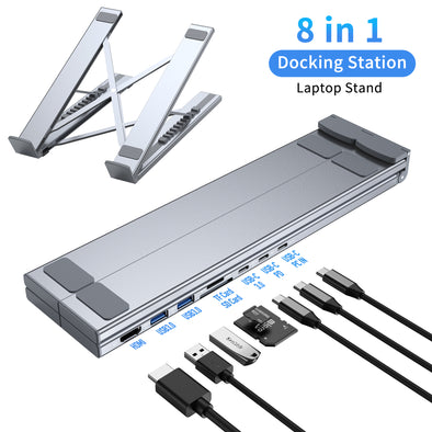 8-in-1 USB-C Laptop Docking Station and Stand