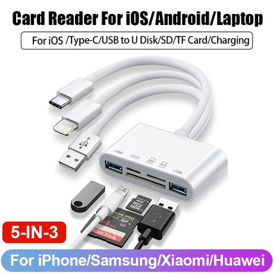 Multi-Port 5-in-1 Card Reader