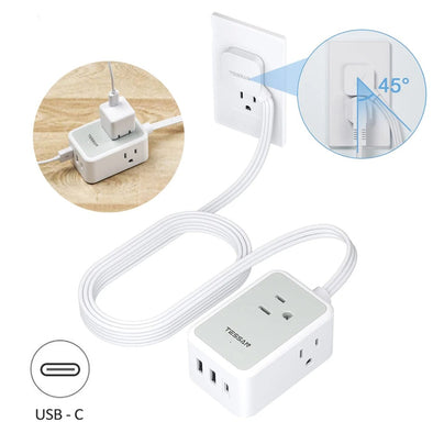 6 in 1 Portable Power Strip with USB