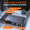 9-Port Car Charger Adapter with Retractable Cable