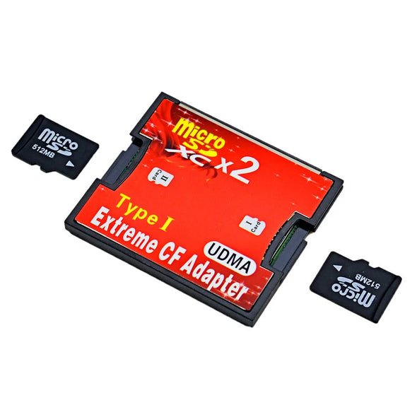 Dual Slot MicroSD to CF Card Adapter