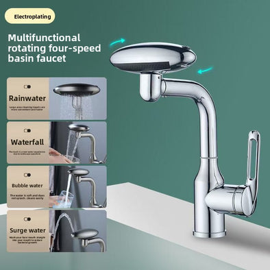 Multi-Functional 4-Mode Waterfall Basin Faucet