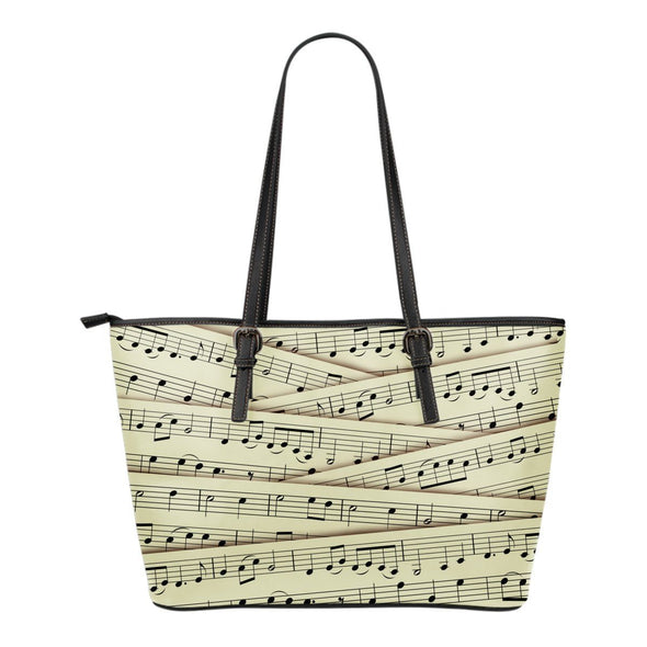 Sheet Music Leather Tote Bag