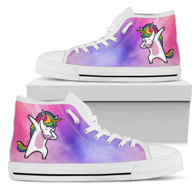 Unicorn Dabbing Shoes (Watercolor Background)