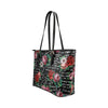 Floral Math Equations Leather Tote Bag