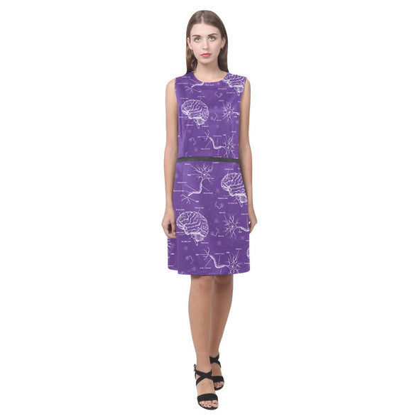 Neuroscience Sleeveless Dress (Purple & Red Color)