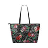 Floral Math Equations Leather Tote Bag