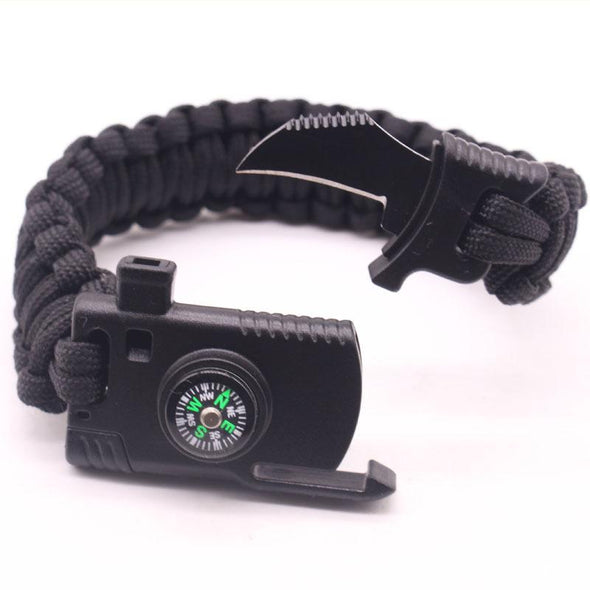 5-in-1 Paracord Survival Bracelet Kit with Compass