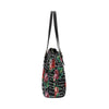 Floral Math Equations Leather Tote Bag