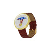 Caduceus Women's Golden Leather Strap Watch