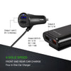 4-Port USB Car Charger with Extension Cable