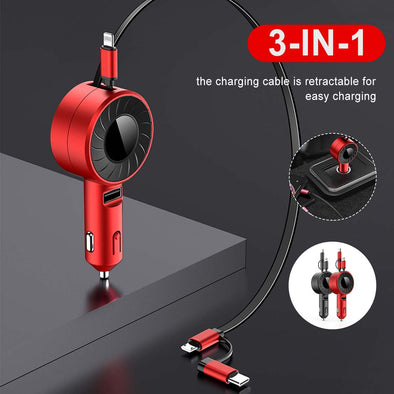 4 in 1 Retractable Car Charger