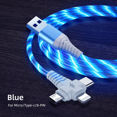 3 in 1 LED Flowing Charging Cable