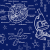 Biology Doodle Dress (Blue)
