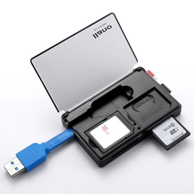 4 in 1 Memory Card Case & Card Reader